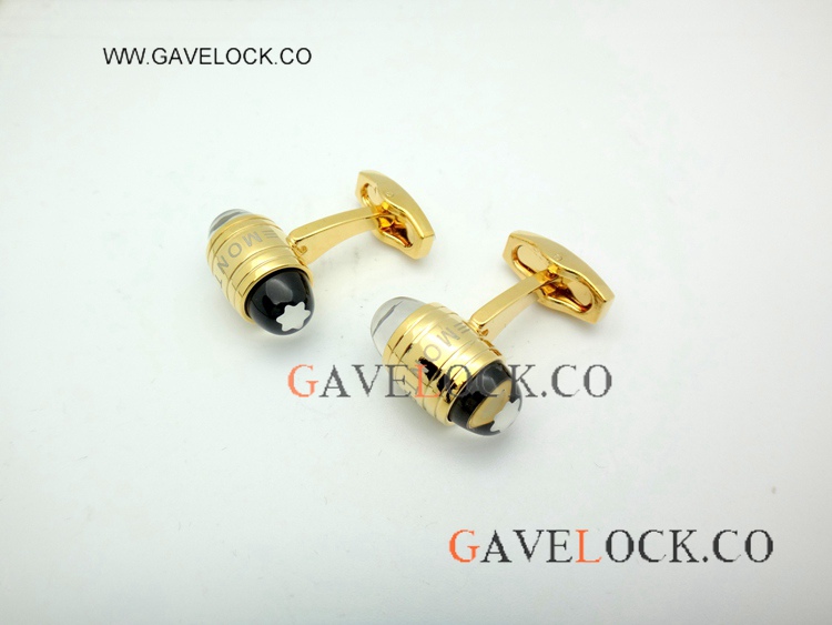 Best Copy Mont blanc Urban Walker Men Cufflinks - All Gold Cufflink Montblanc